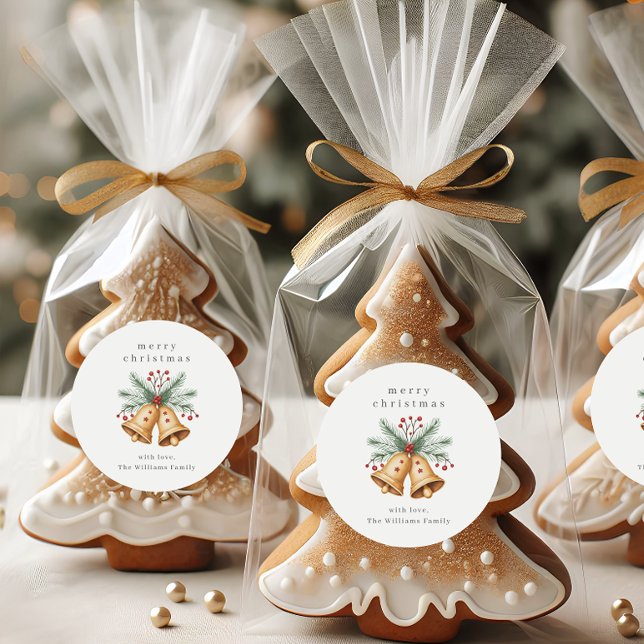 Weihnachtsglocke Watercolor Runder Aufkleber (Von Creator hochgeladen)