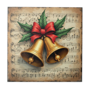 Weihnachtsglocken auf Notenpapier, Fliese