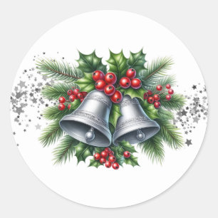 Weihnachtsglocken-Aufkleber Runder Aufkleber
