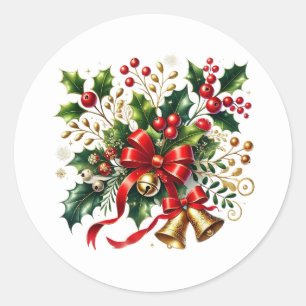 Weihnachtsglocken-Aufkleber Runder Aufkleber