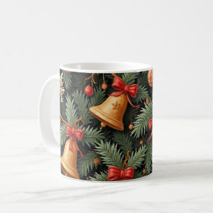 Weihnachtsglocken, dekoratives Muster. Kaffeetasse