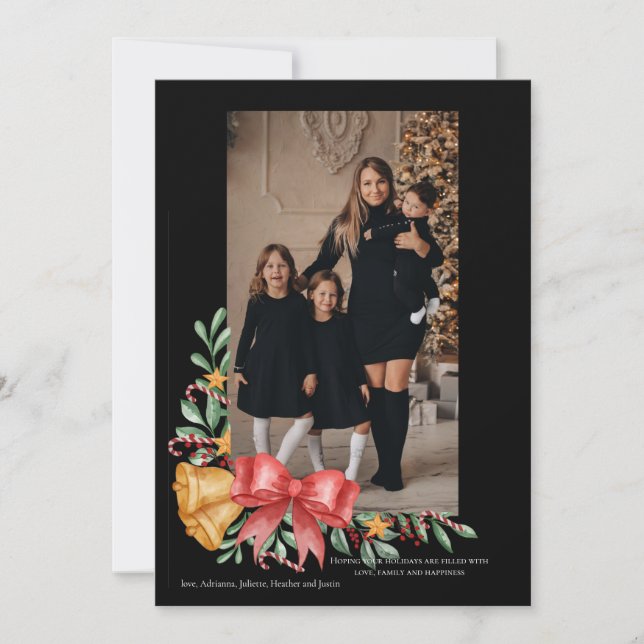 Weihnachtsglocken Foto Weihnachtskarte Feiertagskarte (Vorderseite)