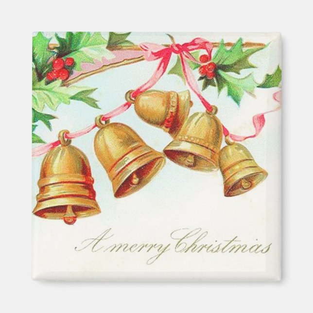 Weihnachtsglocken klingeln Vintag Magnet (Vorne)