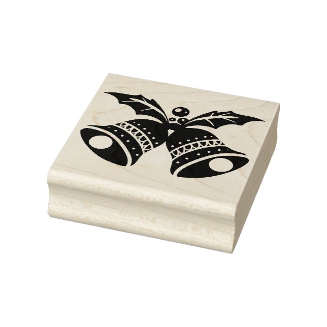 Weihnachtsglocken mit Holly Blätter Rubber-Briefma Gummistempel (Stempel)