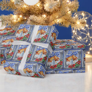 Weihnachtsglocken mit Maus Geschenkpapier