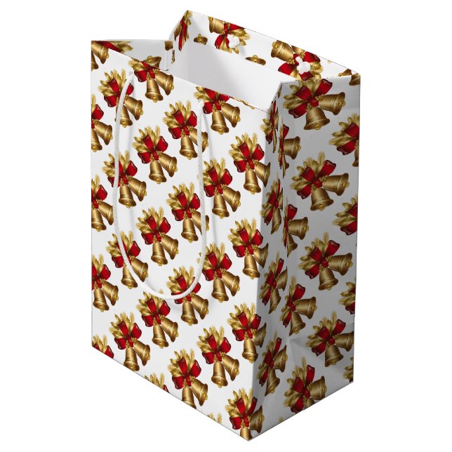 Weihnachtsglocken Mittlere Geschenktüte (Rückseite Schrägansicht)