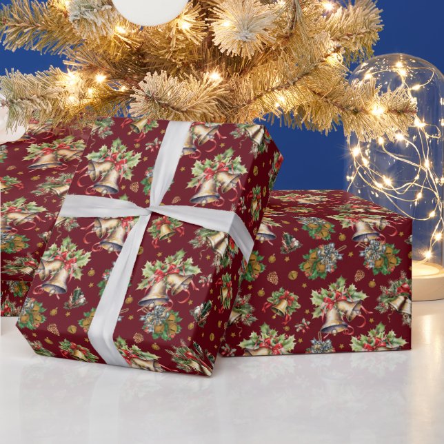 Weihnachtsglocken-Muster Geschenkpapier (Feiertage)