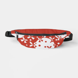 Weihnachtsglocken-Muster - Rotes Weiß Nahtloses De Bauchtasche