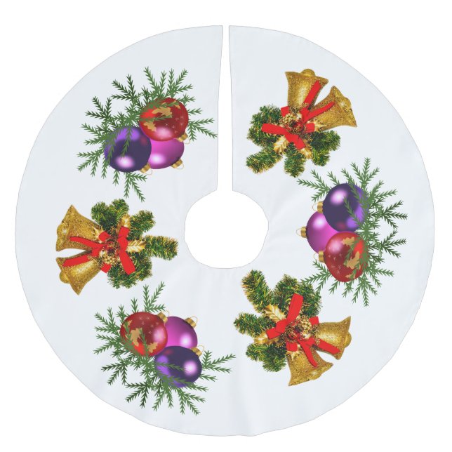 Weihnachtsglocken Polyester Weihnachtsbaumdecke (Vorderseite)