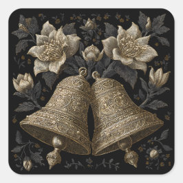 Weihnachtsglocken Quadratischer Aufkleber