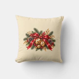 Weihnachtsglocken Roter Schleife Festlich Kissen