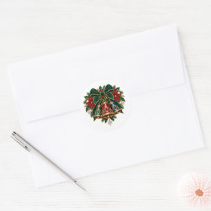 Weihnachtsglocken-Rundaufkleber Runder Aufkleber