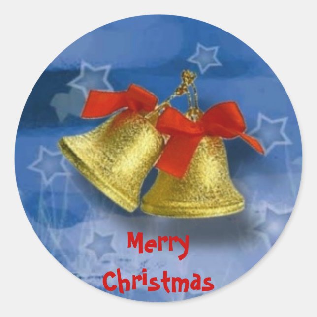 Weihnachtsglocken Runder Aufkleber (Vorderseite)