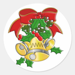Weihnachtsglocken Runder Aufkleber