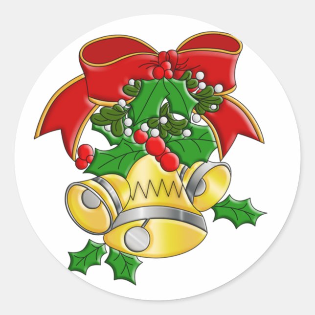 Weihnachtsglocken Runder Aufkleber (Vorderseite)