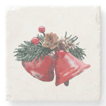 Weihnachtsglocken Stone Untersetzer - Set von 4 Ja