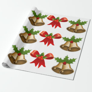 Weihnachtsglocken und -band geschenkpapier