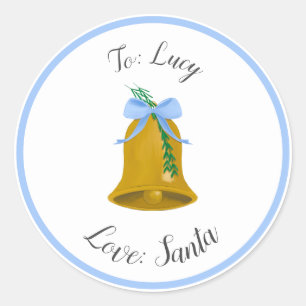 Weihnachtsglocken und Bows Custom Gift Tag Sticker