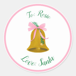 Weihnachtsglocken und Bows Custom Gift Tag Sticker
