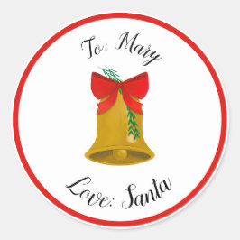 Weihnachtsglocken und Bows Custom Gift Tag Sticker