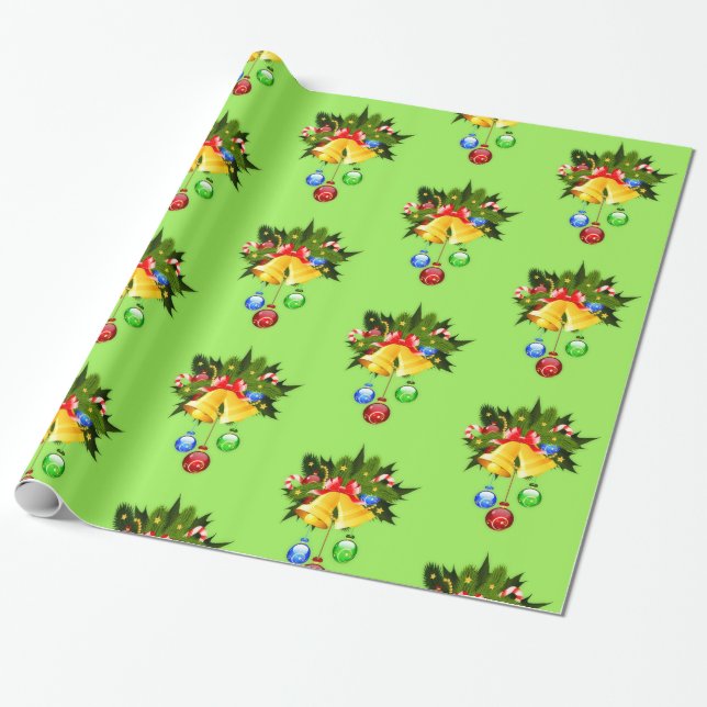 Weihnachtsglocken und -gebäck Nahtlose Geschenkwra Geschenkpapier (Ungerollt)