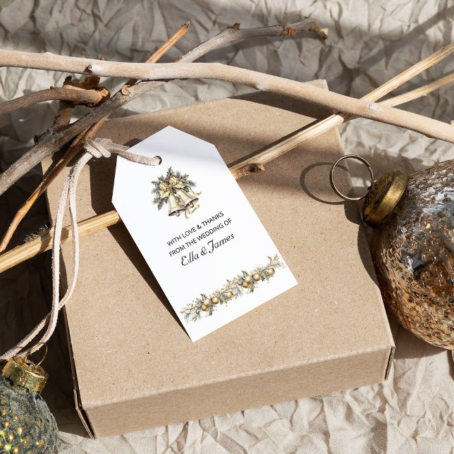Weihnachtsglocken und Holly-Gefallen Geschenkanhänger (Wedding Favor Gift Tags from the Holly Bells Wedding Collection by Darling and May)