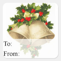 Weihnachtsglocken und Holly-Geschenk-Tag