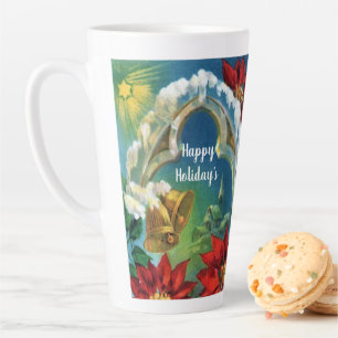 Weihnachtsglocken und Rote Poinsettias Milchtasse