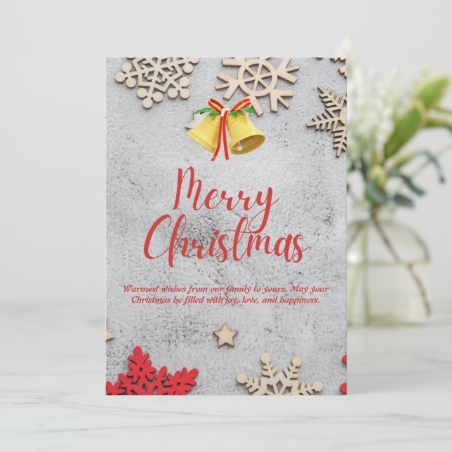 Weihnachtsglocken und Snowflake Card Design Einladung (Stehend Vorderseite)