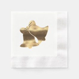 Weihnachtsglocken Weiß und Gold Festival Elegante Serviette