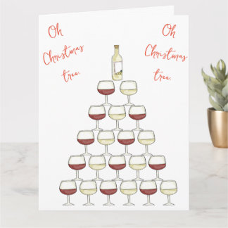 Weihnachtsglückwunschkarte für Weintrinker Karte
