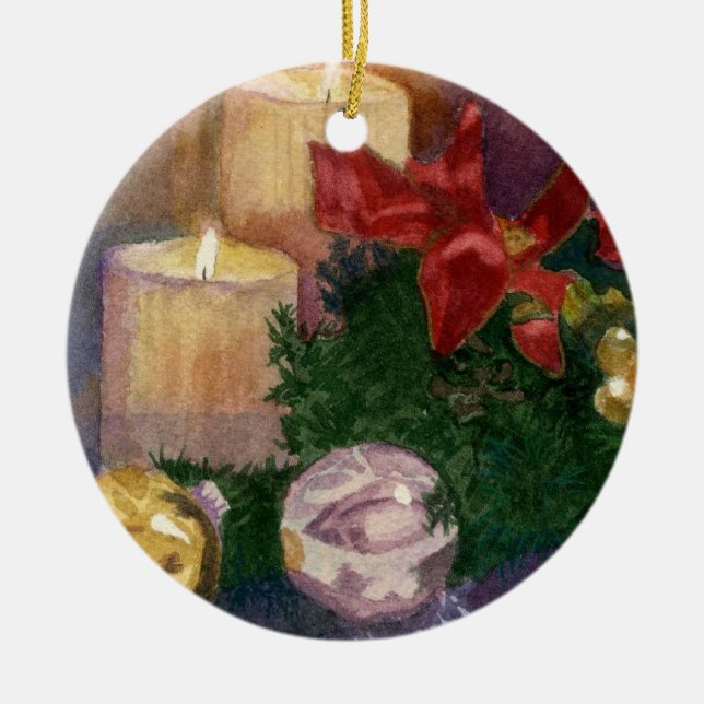 Weihnachtsglühen Keramik Ornament (Vorne)