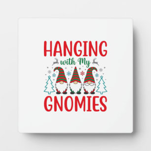 Weihnachtsgnom mit meinen Gnomies Fotoplatte