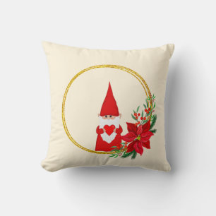 Weihnachtsgnome auf Light Champagne Beige Kissen