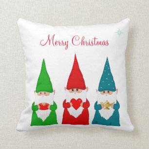 Weihnachtsgnome auf weiß kissen
