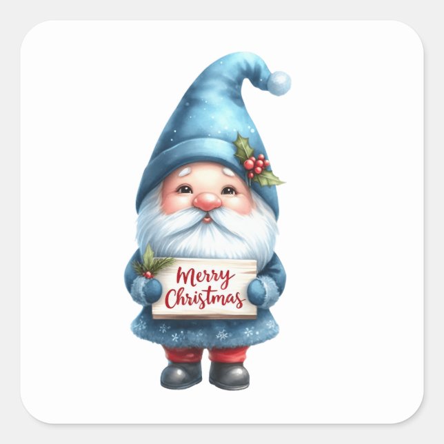Weihnachtsgnome-Aufkleber Quadratischer Aufkleber (Vorderseite)