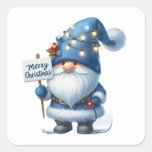 Weihnachtsgnome-Aufkleber Quadratischer Aufkleber
