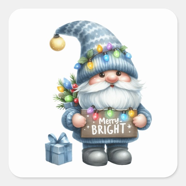 Weihnachtsgnome-Aufkleber Quadratischer Aufkleber (Vorderseite)