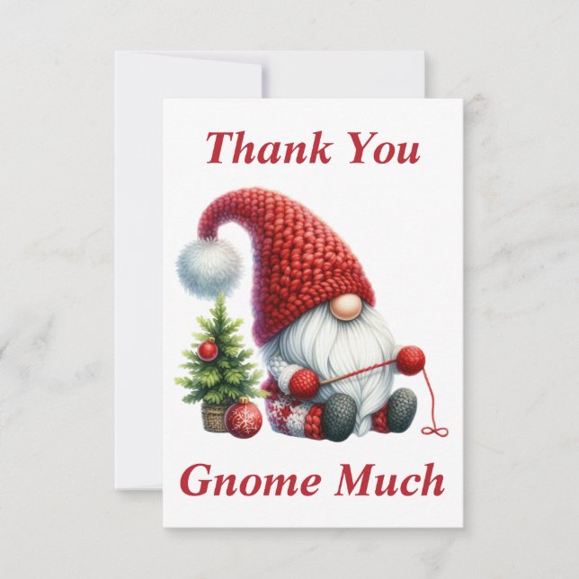 Weihnachtsgnome Dankeschön-Karte Dankeskarte (Vorderseite)