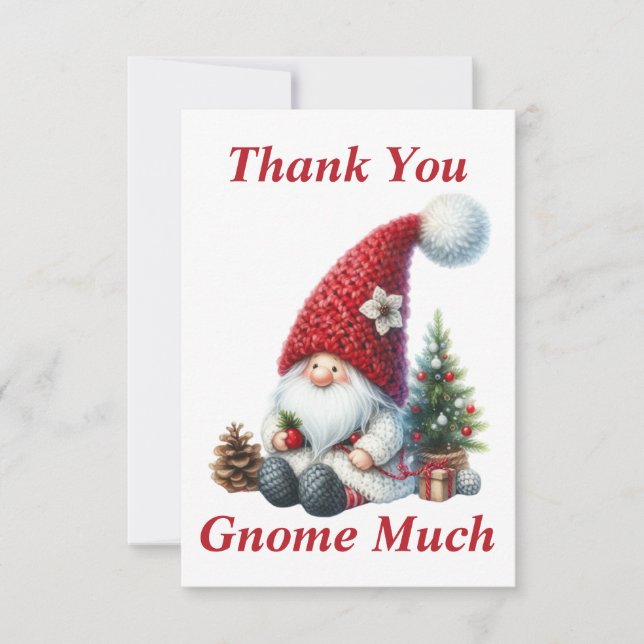 Weihnachtsgnome Dankeschön-Karte Dankeskarte (Vorderseite)