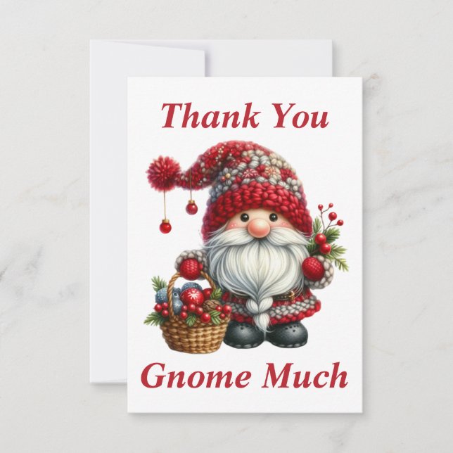 Weihnachtsgnome Dankeschön-Karte Dankeskarte (Vorderseite)