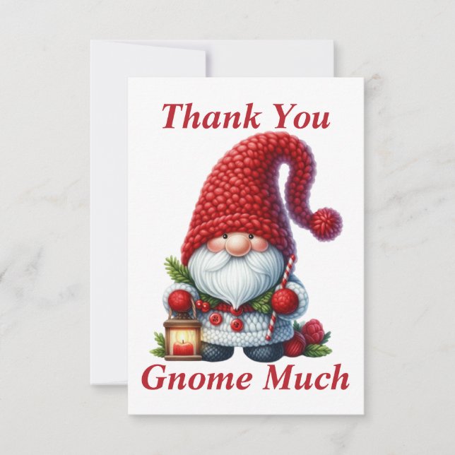 Weihnachtsgnome Dankeschön-Karte Dankeskarte (Vorderseite)