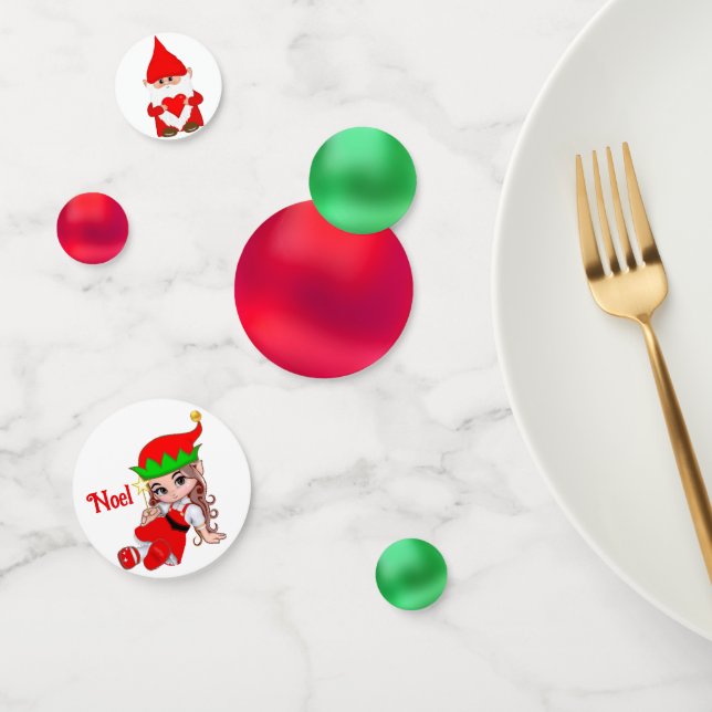 Weihnachtsgnome, Fairy und grünes Rot Konfetti (Gruppe)