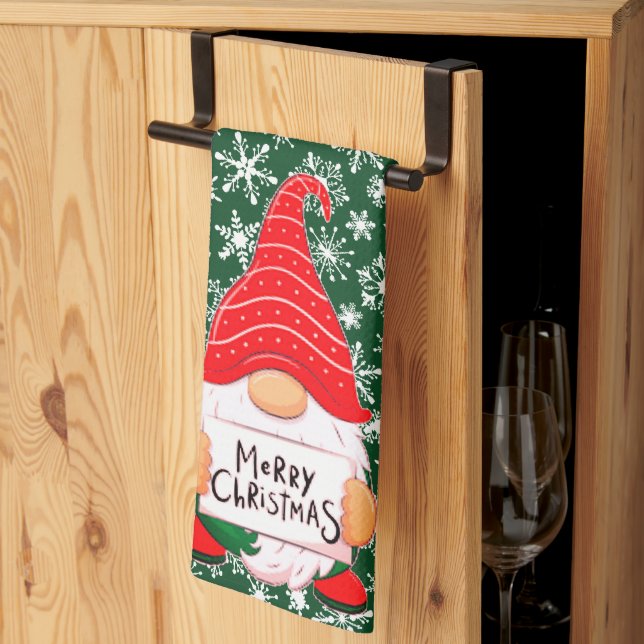 Weihnachtsgnome Geschirrtuch (Drittel gefaltet)