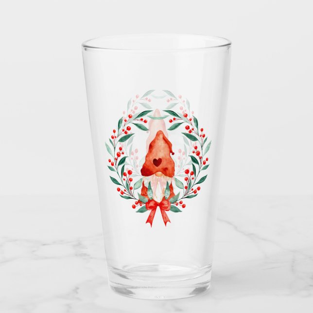 Weihnachtsgnome Glas (Vorderseite)
