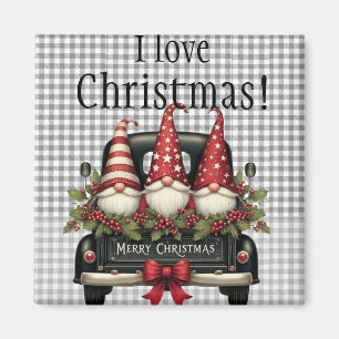 Weihnachtsgnome „Ich liebe Weihnachten“ Magnet