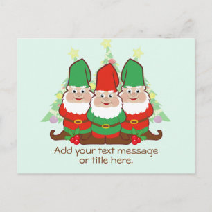 Weihnachtsgnomen Ihren Text hinzufügen Postkarte