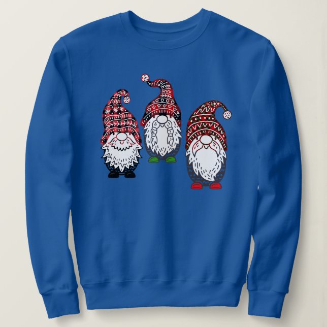 Weihnachtsgnomen Kariert farbenfroh Weihnachten Sweatshirt (Design vorne)