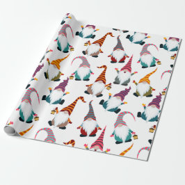 Weihnachtsgnomen mit Lantern Wasserfarbenurlaub Geschenkpapier