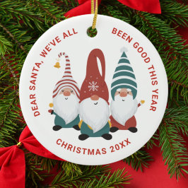 Weihnachtsgnomen Niedlicher Feiertag Keramik Ornament